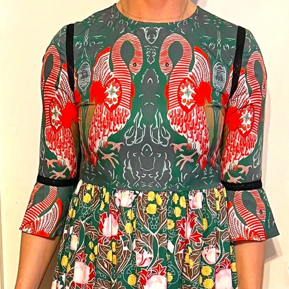 Camino Couture maxi dress green flamingo sz 6 / UK10 - Picture 9 of 14